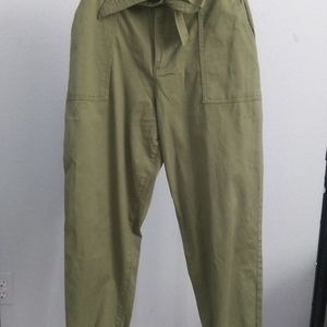 Green Paper bag pants